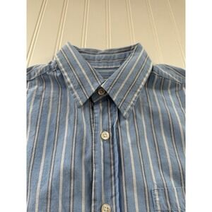 Aeropostale Women's Button Up Shirt Small‎ Blue White Pinstripe